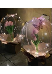 şeffaf balon çiçek