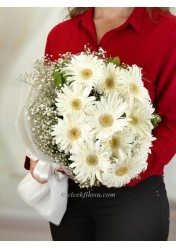 masum beyaz  gerbera  buketi